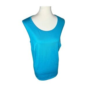 Catherines Sleeveless Stretch Tank Top Turquoise 0X 14W/16W Plus Size
